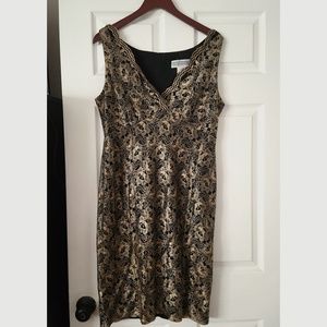 BLACK AND GOLD LACE DRESS